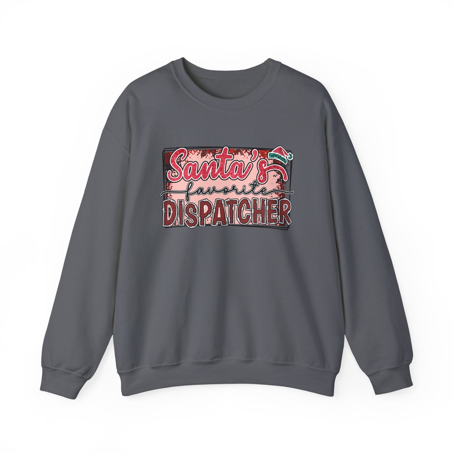 Santa’s Favorite Dispatcher Christmas Crewneck Sweatshirt Charcoal Grey Long