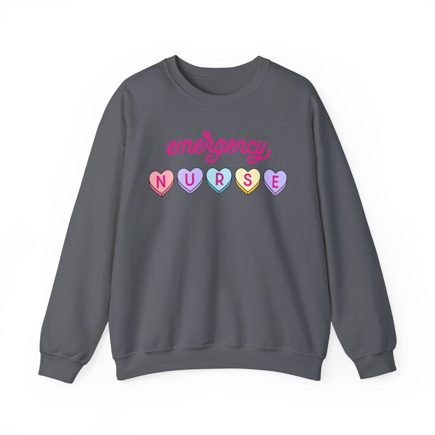 Emergency Nurse Hearts Crewneck Sweatshirt