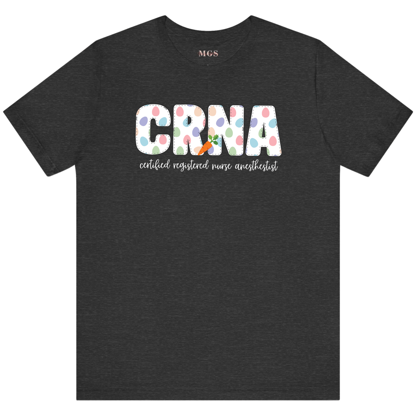 Certified Registered Nurse Anesthetist (CRNA) Easter Tee – Festive Healthcare Shirt for CRNAs & Anesthesia Professionals Dark Grey