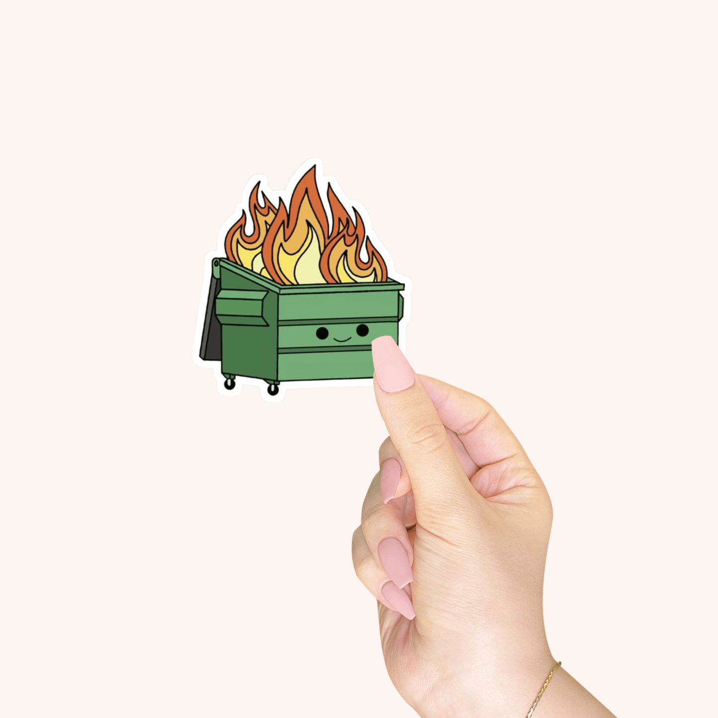 Dumpster Fire Die-Cut Sticker – Funny Healthcare Humor Sticker for Nurses & Medical Professionals