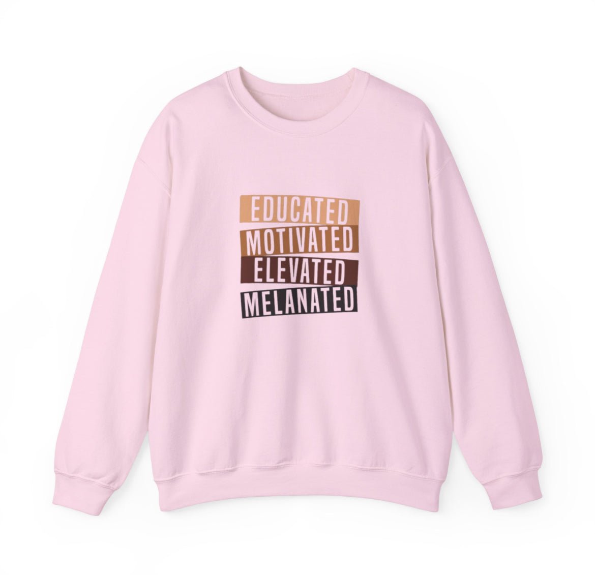 Educated Melanated Motivated Sweatshirt – Inspirational Black Healthcare Apparel for Nurses & Professionals Pink