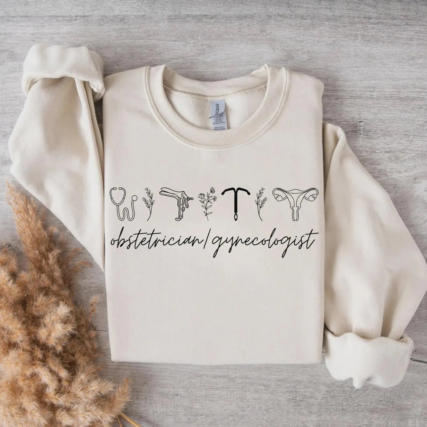 OB/GYN Crewneck Sweatshirt for Women – Cozy Medical Pullover for Obstetricians & Gynecologists
