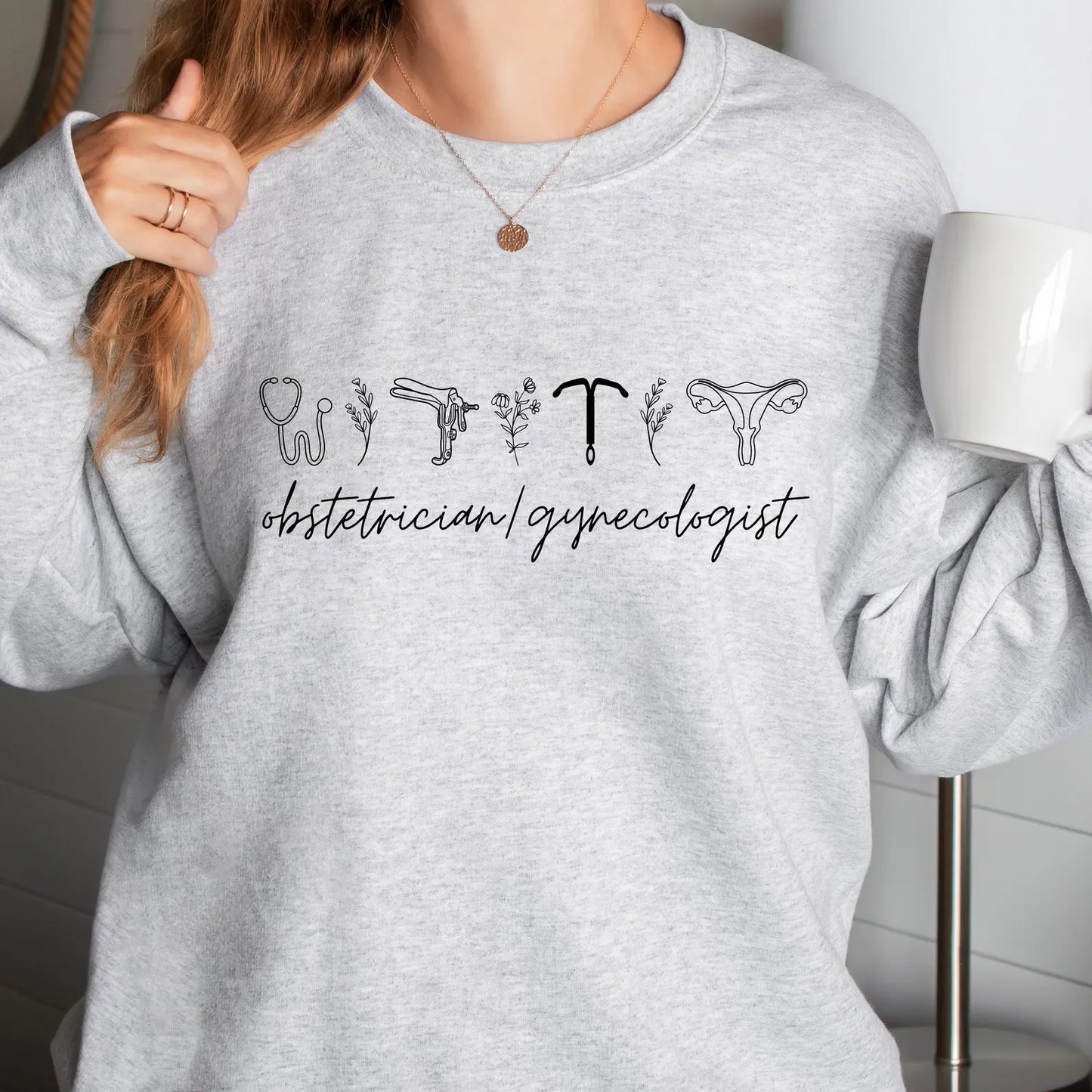 OB/GYN Crewneck Sweatshirt for Women – Cozy Medical Pullover for Obstetricians & Gynecologists