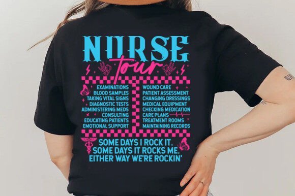 Nurse Tour Shirt – Funny Rock Concert-Inspired Nursing Tee for RNs, CNAs, and Healthcare Workers