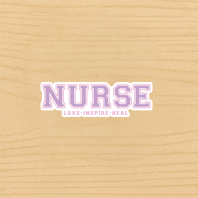 Nurse Sticker – Aesthetic Vinyl Decal for Laptop, Water Bottle, Journal | Nursing Gift for RN, LPN, or Nursing Student | Love Inspire Heal