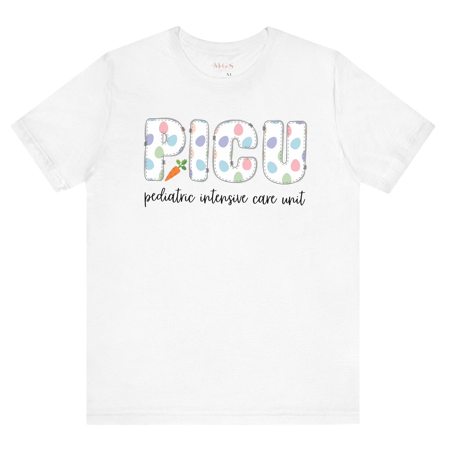 Pediatric Intensive Care Unit (PICU) Easter Tee – Festive Healthcare Shirt for PICU Nurses & Staff White