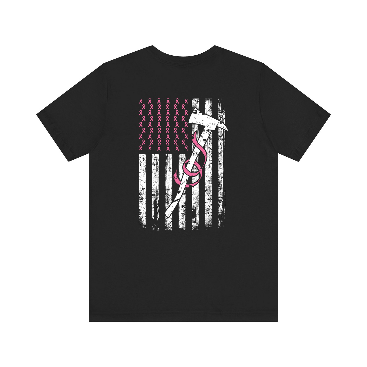 Pink Ribbon Nurse Flag Shirt – Breast Cancer Awareness Distressed American Flag Tee