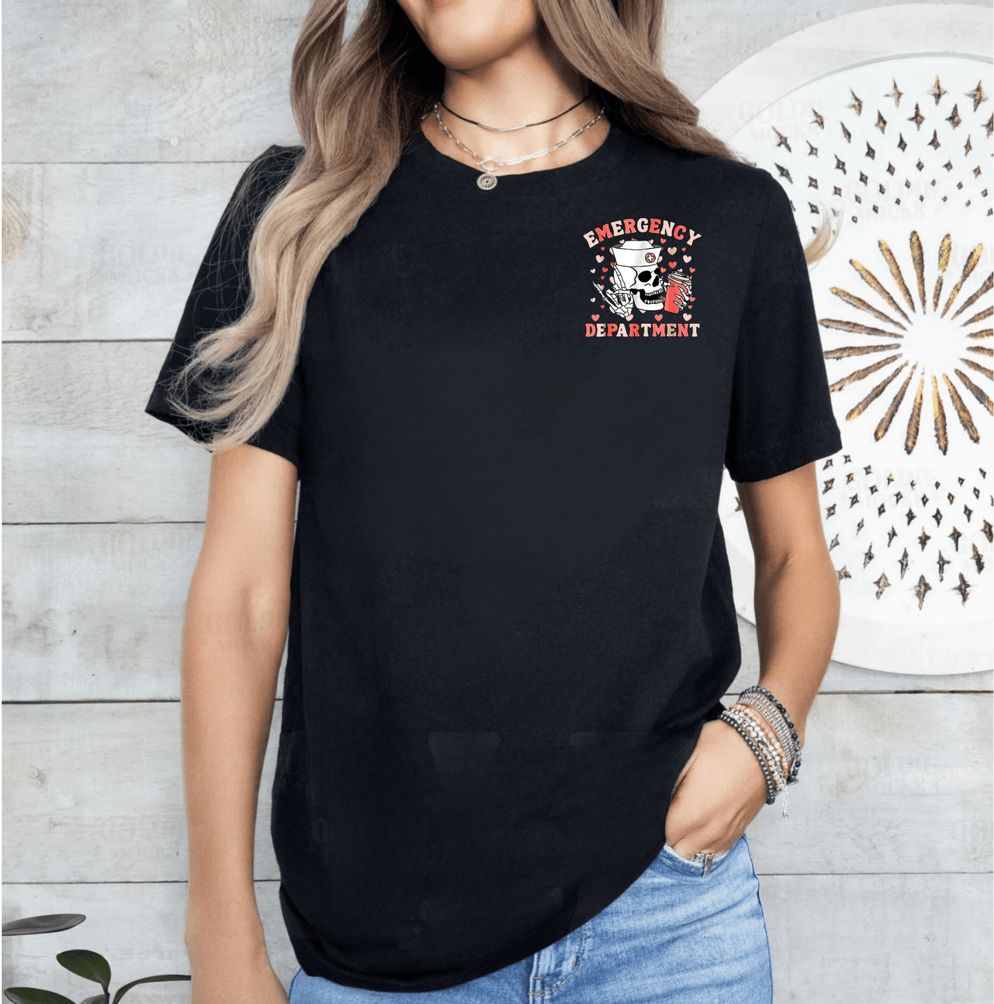 Skeleton ER Nurse Valentine’s Day T-Shirt – Spooky & Fun Healthcare Apparel for ER Nurses