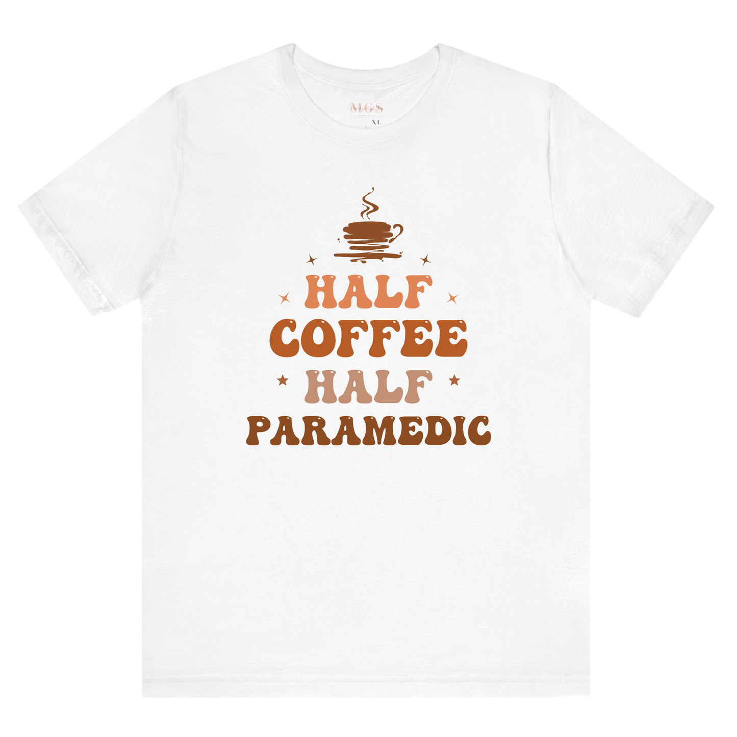 Women’s Half Coffee Half Paramedic T-Shirt – Funny Paramedic Gift Tee
