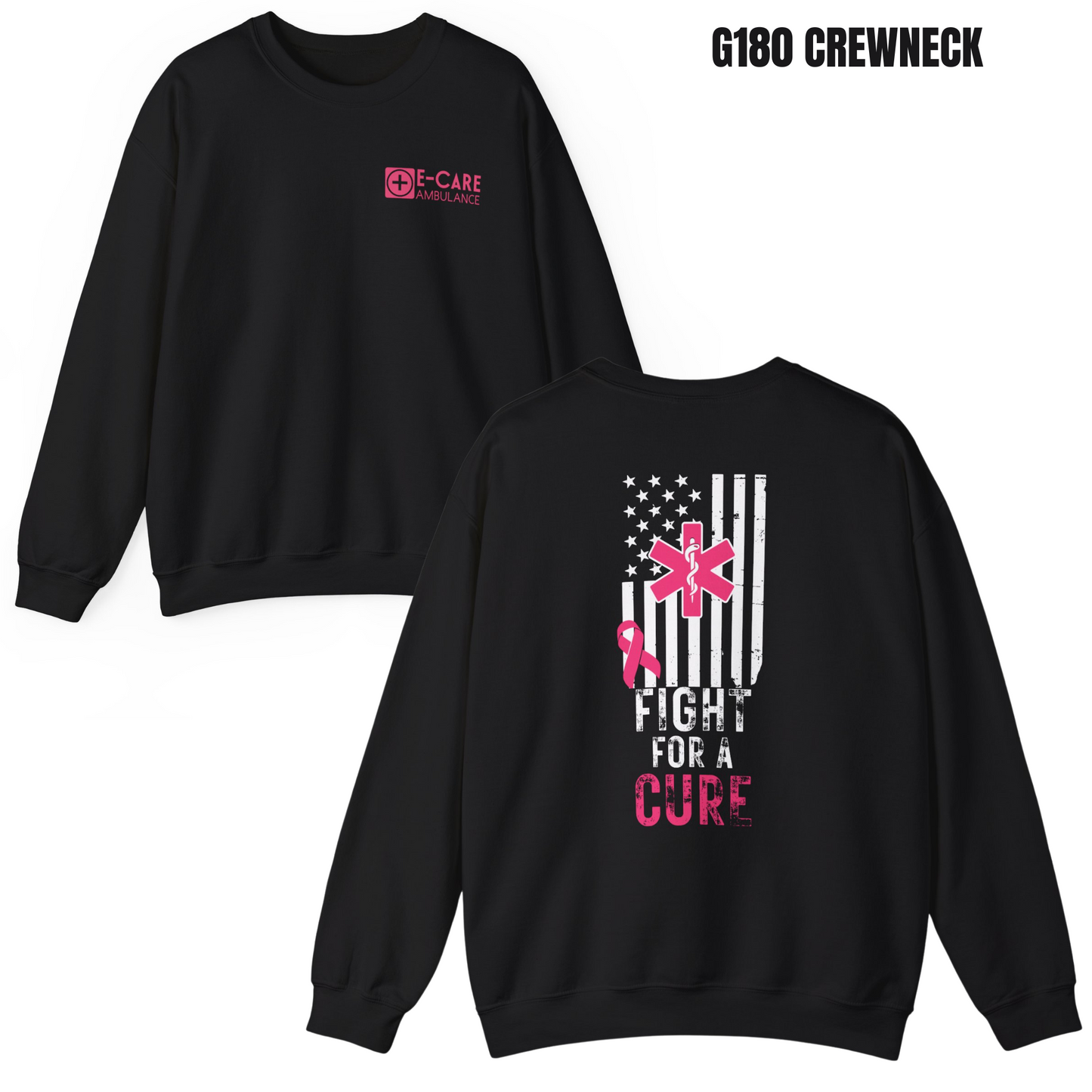 E-CARE Ambulance Fight for a Cure Crewneck – Breast Cancer Awareness
