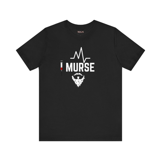 Murse Shirt – Funny Male Nurse Long Sleeve Tee with Beard & Syringe Design, Nurse Appreciation Gift for RNs, LPNs, Healthcare Workers