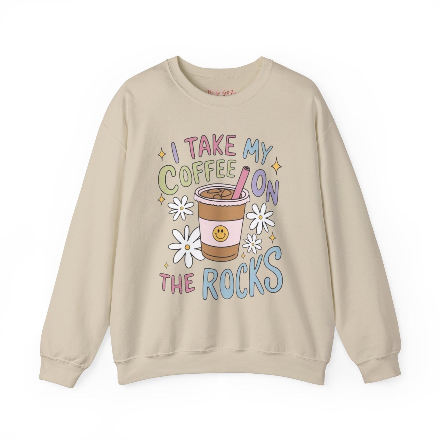 I Take My Coffee on The Rocks Heavy Blend™ Crewneck Sweatshirt – Cozy & Funny Healthcare Apparel