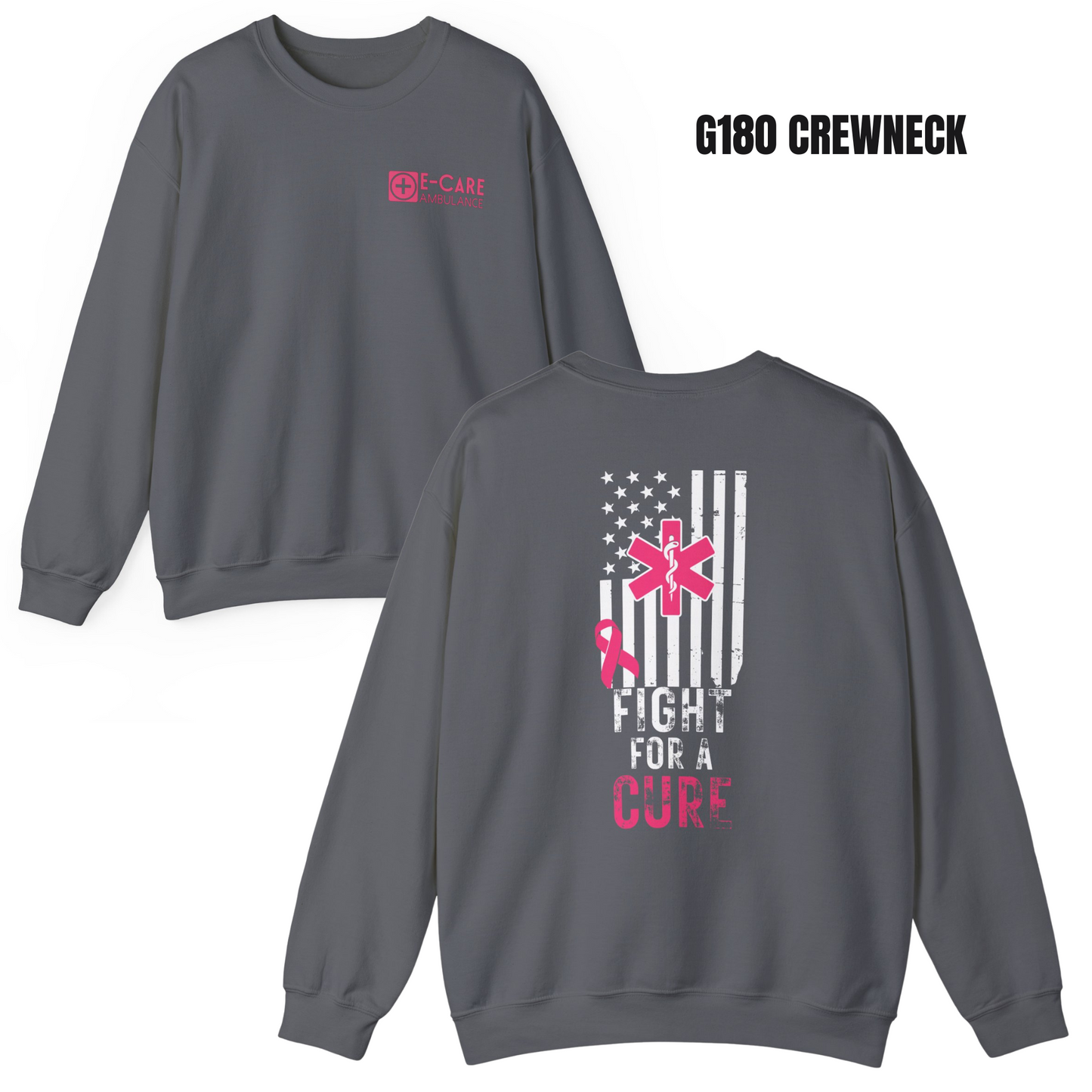 E-CARE Ambulance Fight for a Cure Crewneck – Breast Cancer Awareness