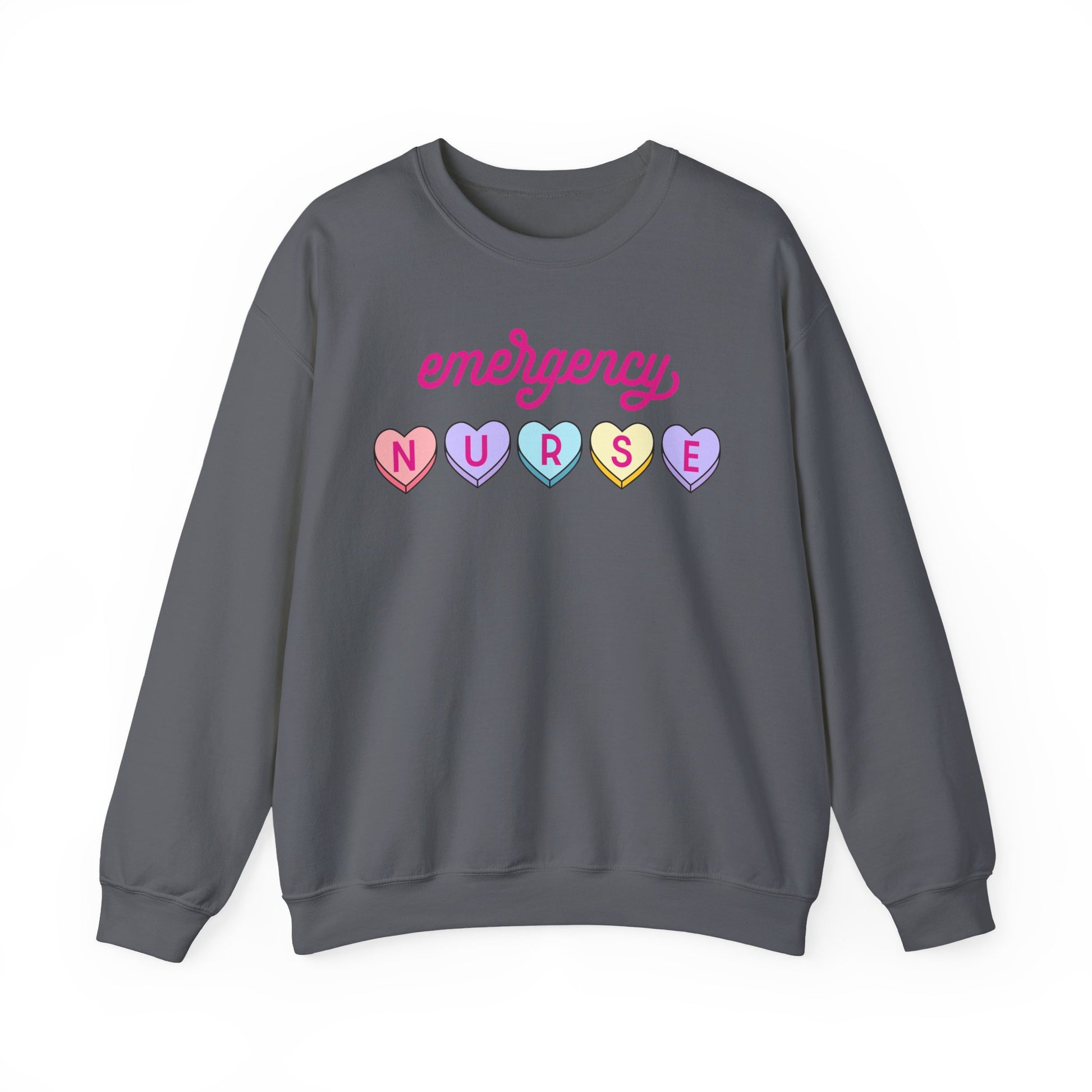 Emergency Nurse Hearts Crewneck Sweatshirt