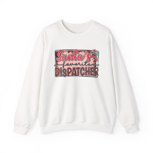 Santa’s Favorite Dispatcher Christmas Crewneck Sweatshirt White Long