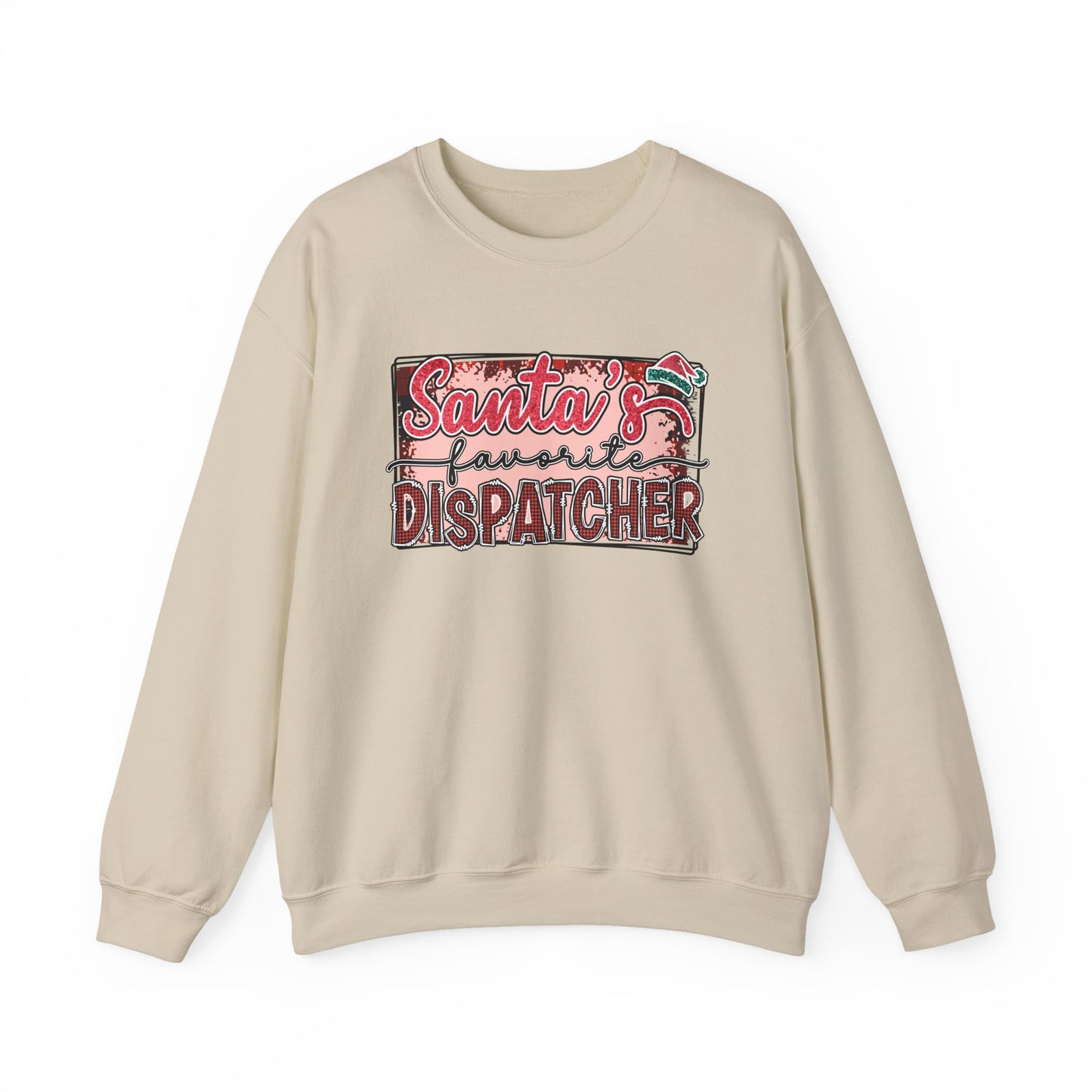 Santa’s Favorite Dispatcher Christmas Crewneck Sweatshirt Sand Long