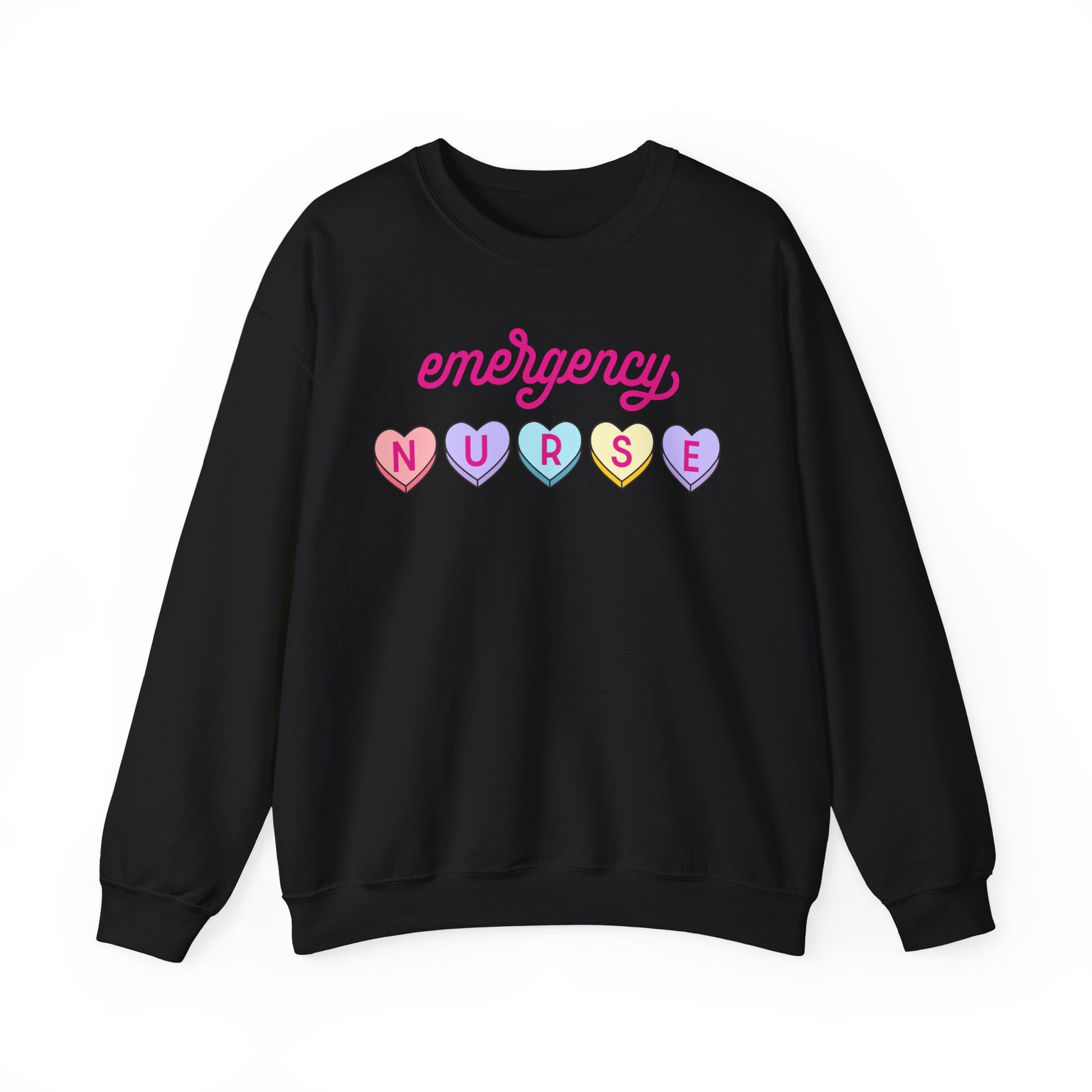 Emergency Nurse Hearts Crewneck Sweatshirt