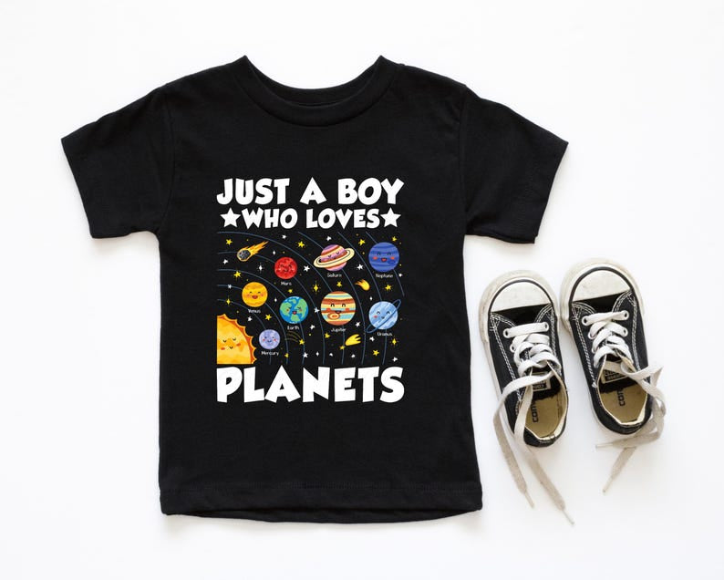 Just A Boy Who Loves Planets Solar System Spacer Tee