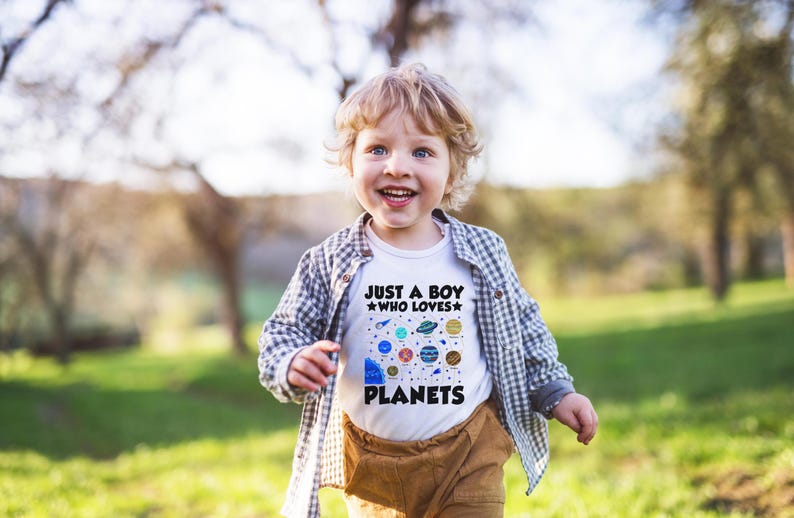 Just A Boy Who Loves Planets Solar System Spacer Tee