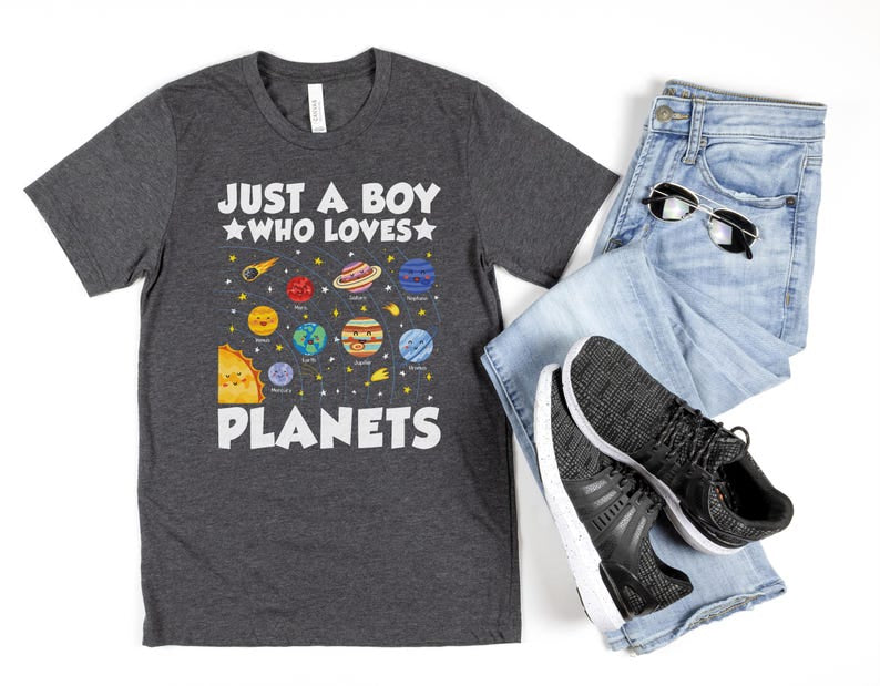 Just A Boy Who Loves Planets Solar System Spacer Tee