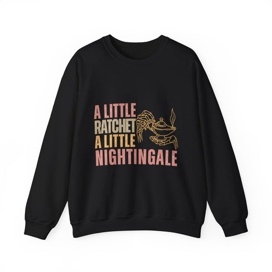 “A Little Ratchet A Little Nightingale” Nurse Sweater Black