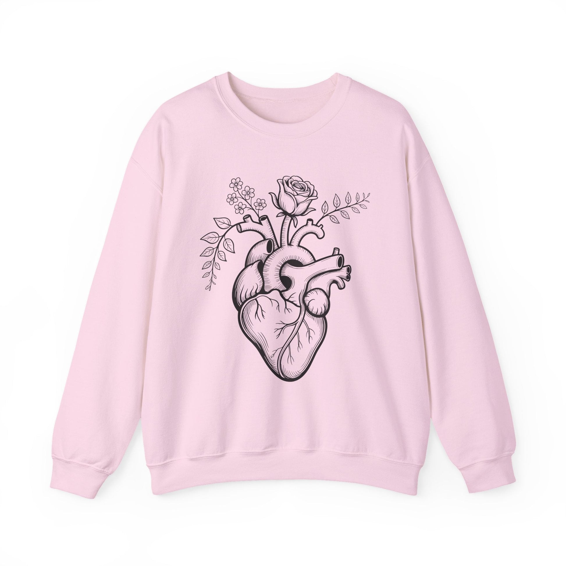 Anatomical Heart Flower Crewneck Sweatshirt Nurse & Healthcare Gift