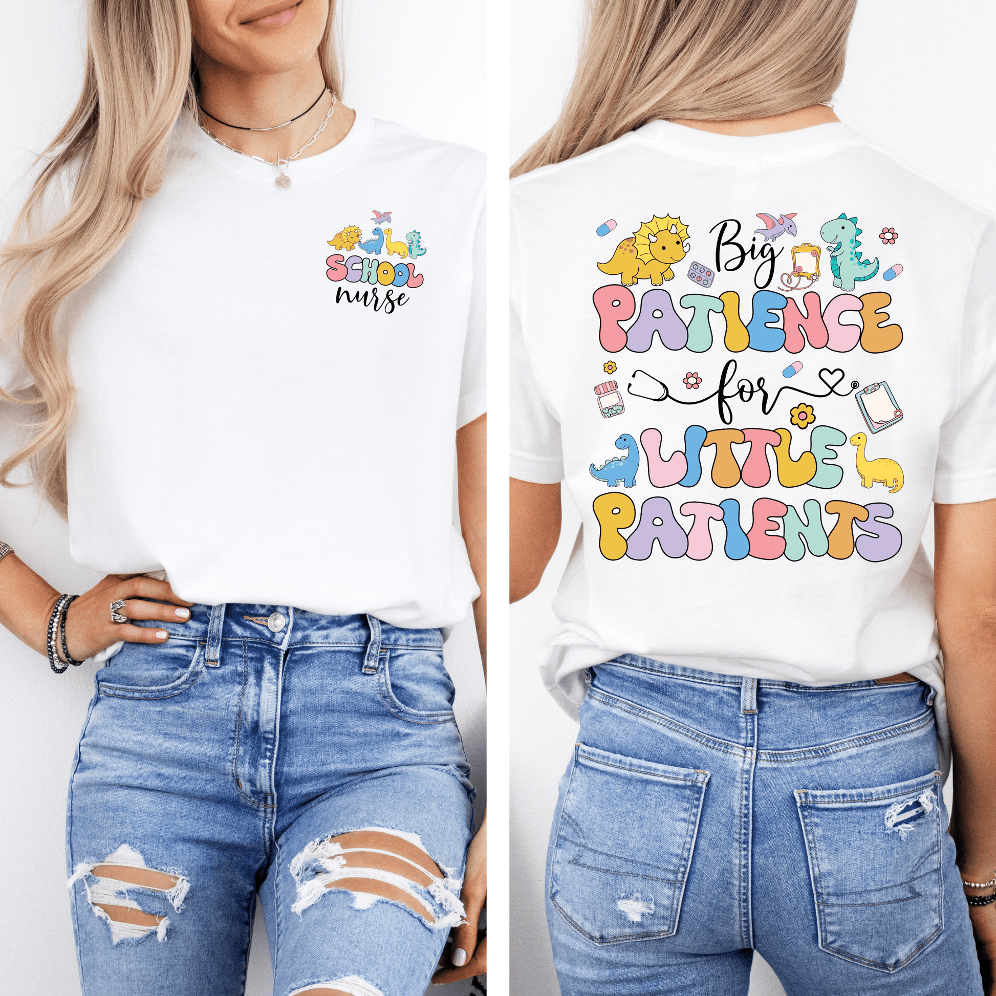 Big Patience for Little Patients School Nurse T-Shirt – Caring Healthcare Apparel for School Nurses