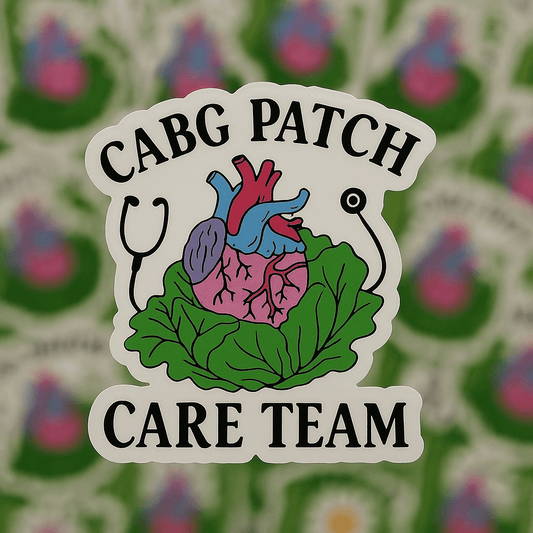 CABG Patch Care Team Sticker – Cardiac Nurse Sticker, Heart Surgery Care Team Decal, CVICU CTICU Nurse Gift
