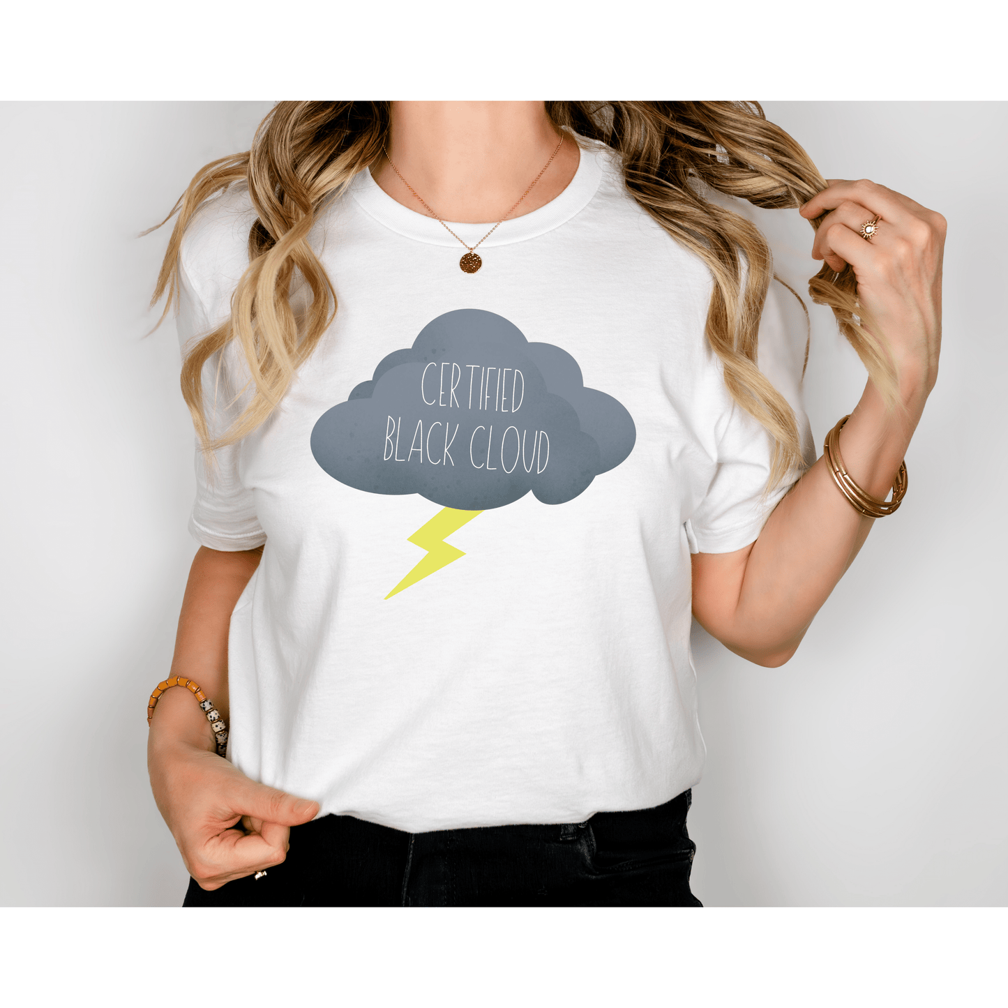 Certified Black Cloud Unisex Adult T-Shirt – Bold & Edgy Healthcare Apparel White