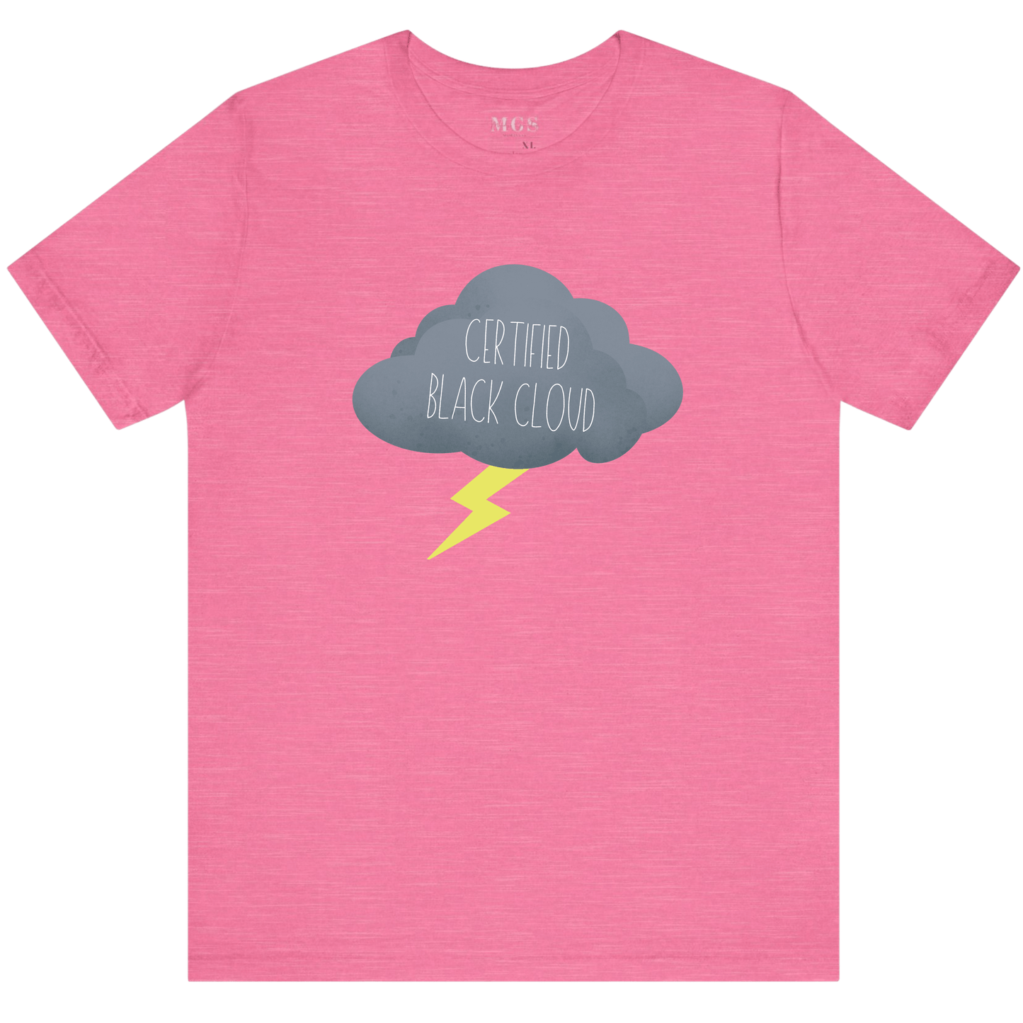 Certified Black Cloud Unisex Adult T-Shirt – Bold & Edgy Healthcare Apparel Heather Charity Pink