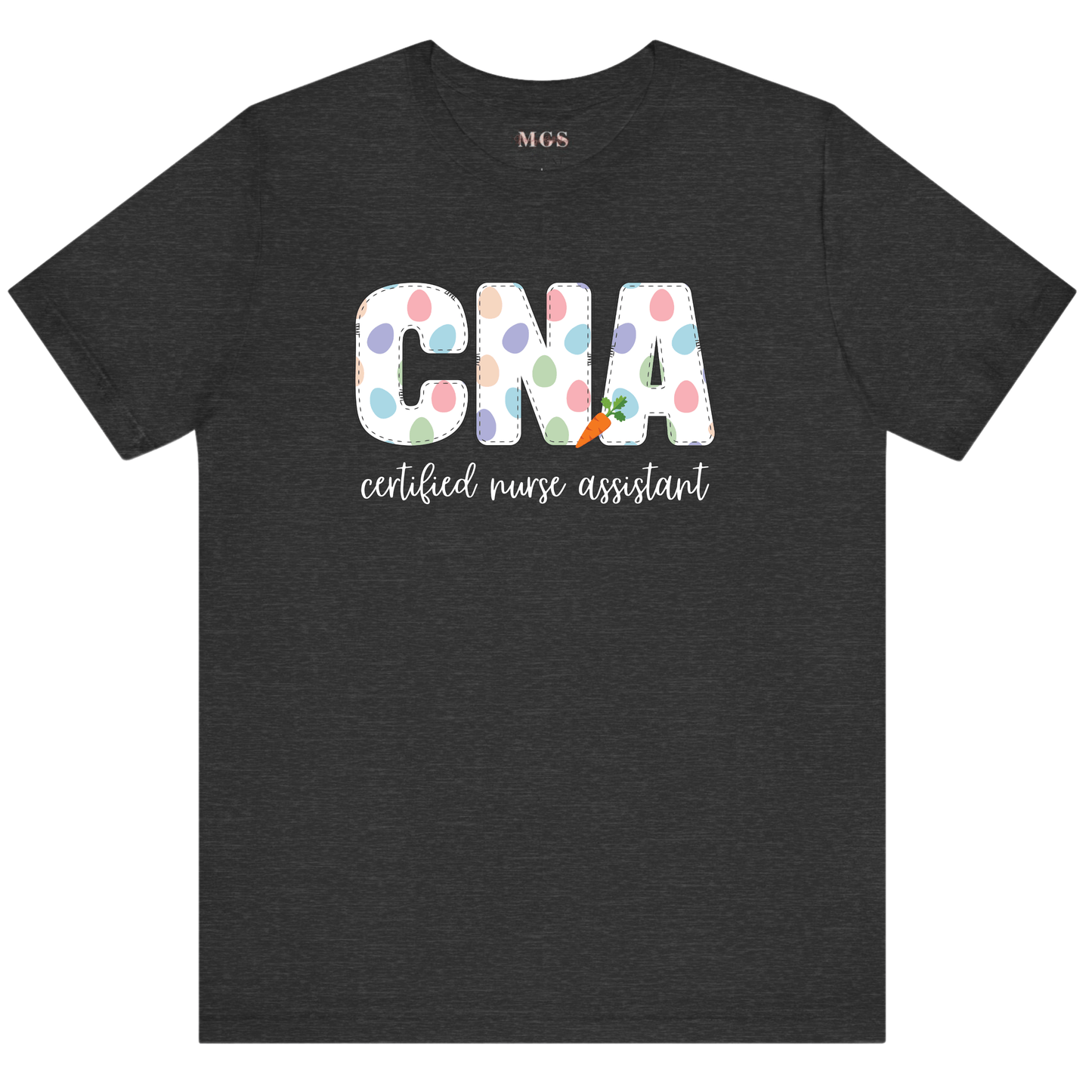 Certified Nurse Assistant (CNA) Easter Tee – Festive Healthcare Shirt for CNAs & Medical Assistants Dark Grey