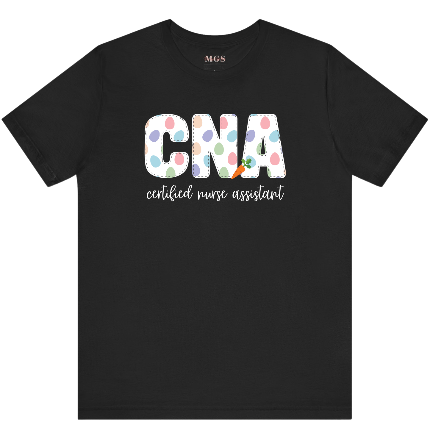 Certified Nurse Assistant (CNA) Easter Tee – Festive Healthcare Shirt for CNAs & Medical Assistants Black