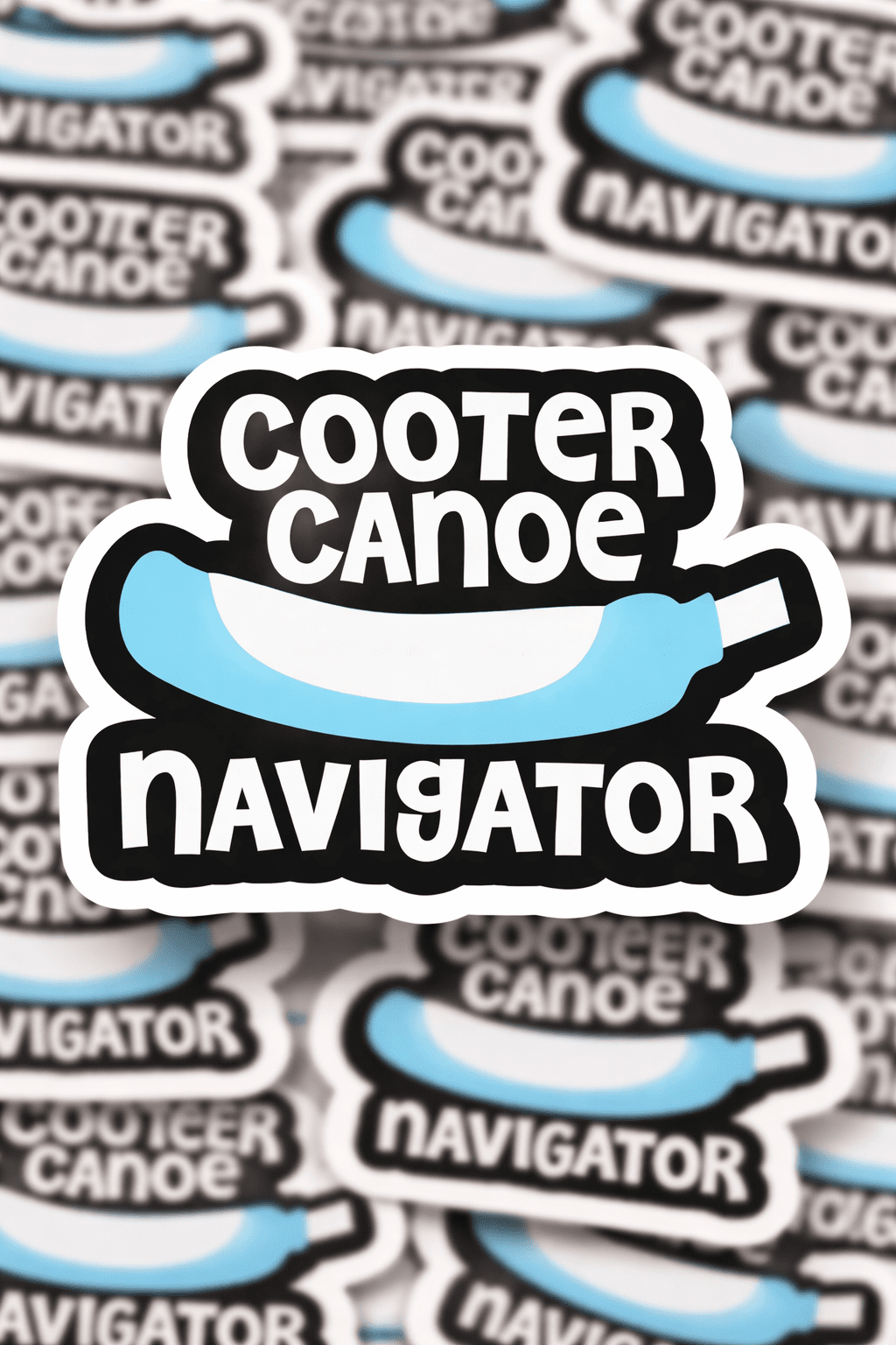Cooter Canoe Navigator – Funny Quirky Vinyl Sticker, Humor & Sarcasm Sticker, Laptop, Water Bottle, or Gift Sticker