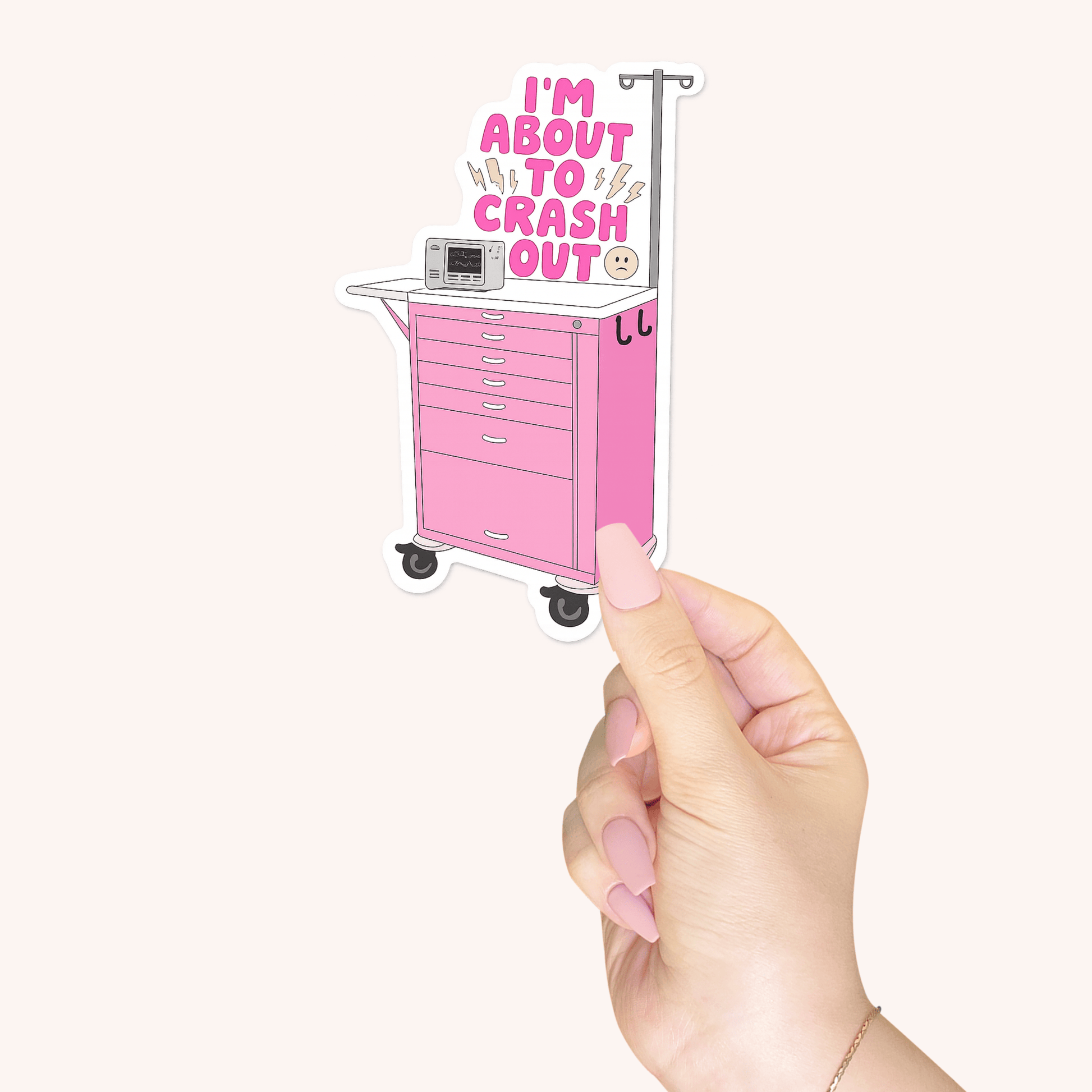 Crash Out Funny Nurse Vinyl Sticker | Waterproof & Durable Nursing Sticker for Water Bottles, Laptops and More | Perfect Gift for Nurses