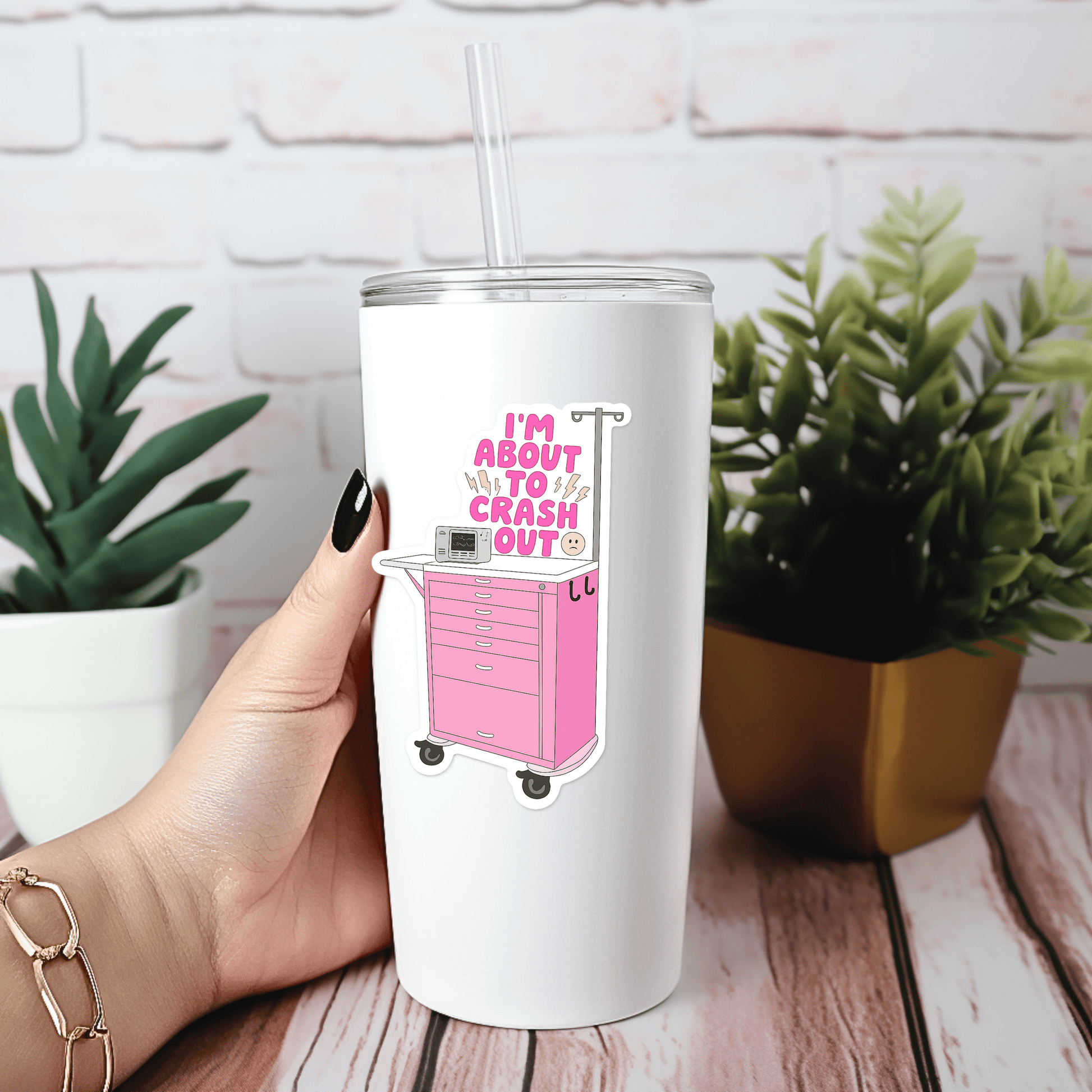 Crash Out Funny Nurse Vinyl Sticker | Waterproof & Durable Nursing Sticker for Water Bottles, Laptops and More | Perfect Gift for Nurses