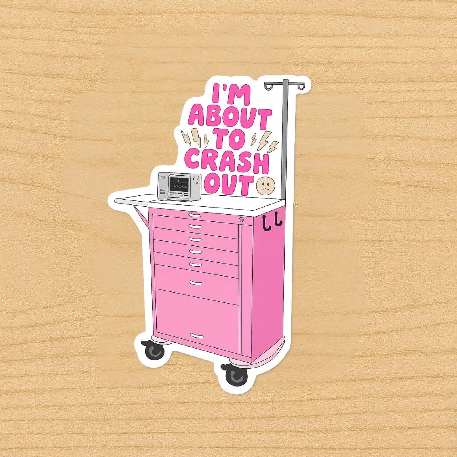 Crash Out Funny Nurse Vinyl Sticker | Waterproof & Durable Nursing Sticker for Water Bottles, Laptops and More | Perfect Gift for Nurses