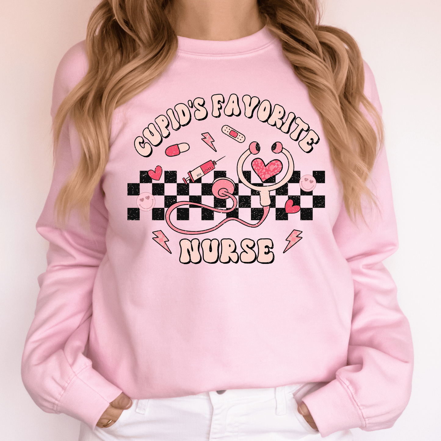 Cupid’s Favorite Nurse Valentine Crewneck Sweatshirt