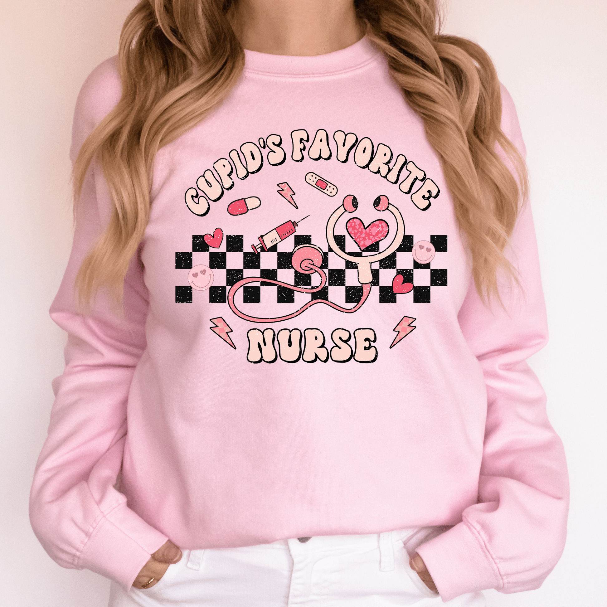 Cupid’s Favorite Nurse Valentine Crewneck Sweatshirt