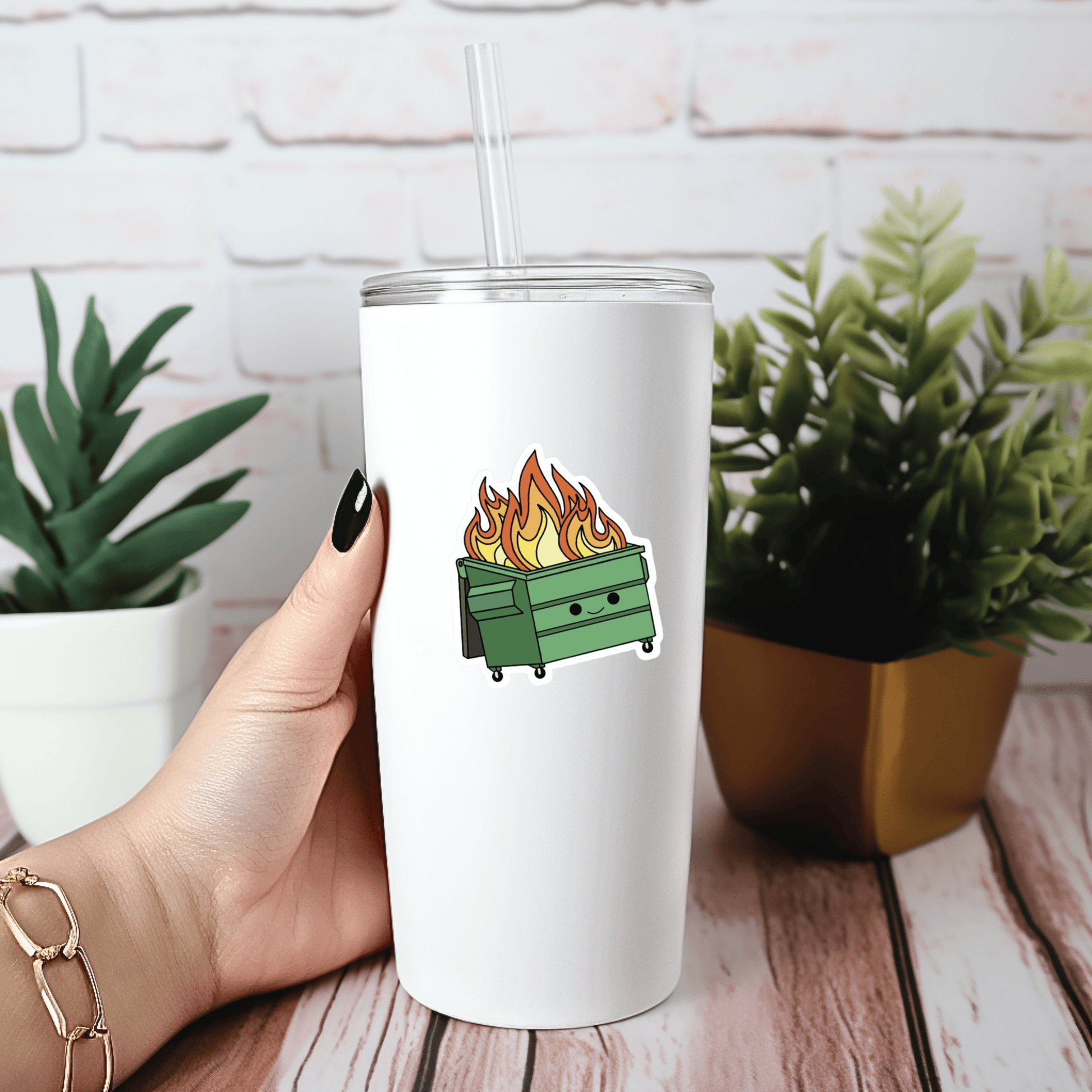 Dumpster Fire Die-Cut Sticker – Funny Healthcare Humor Sticker for Nurses & Medical Professionals