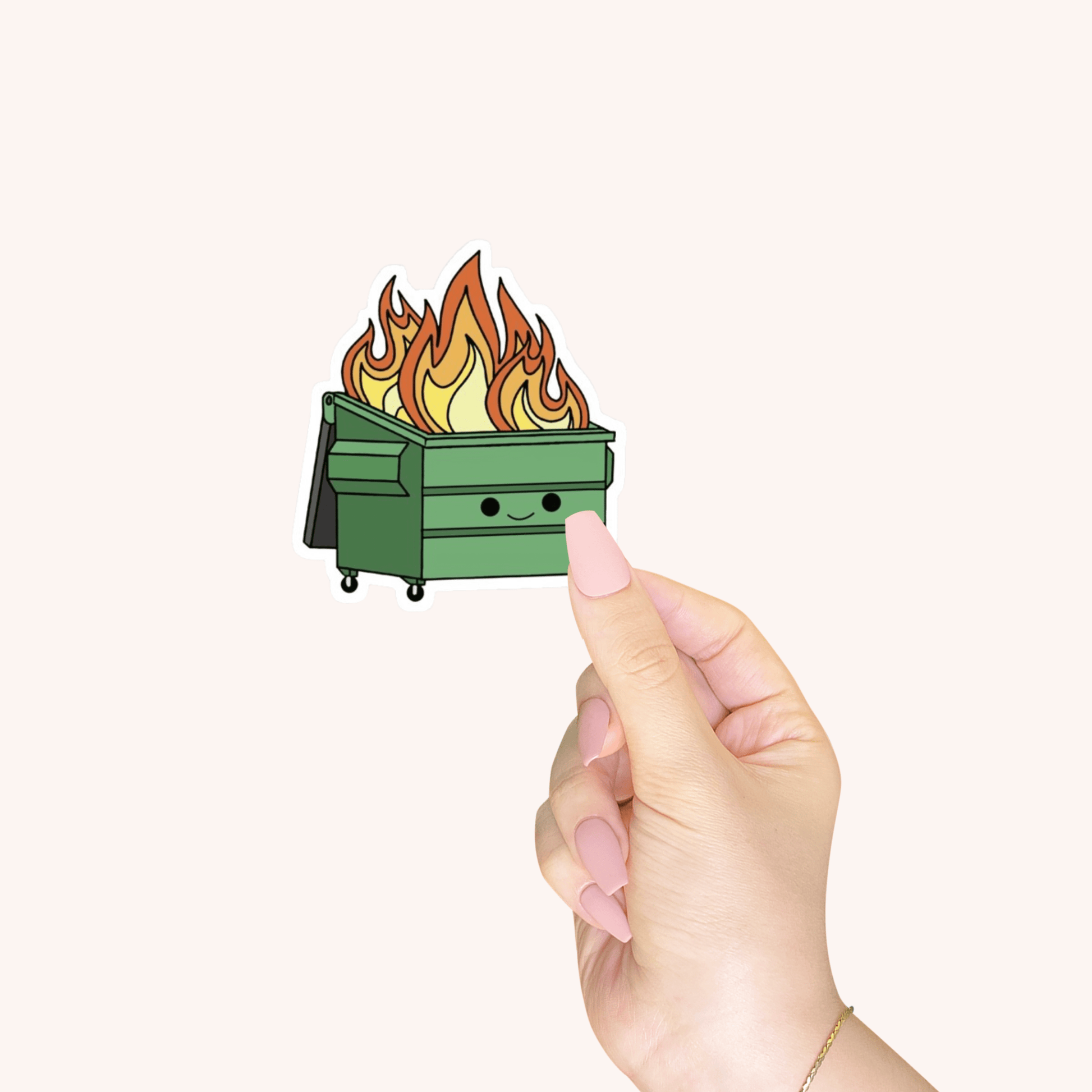 Dumpster Fire Die-Cut Sticker – Funny Healthcare Humor Sticker for Nurses & Medical Professionals