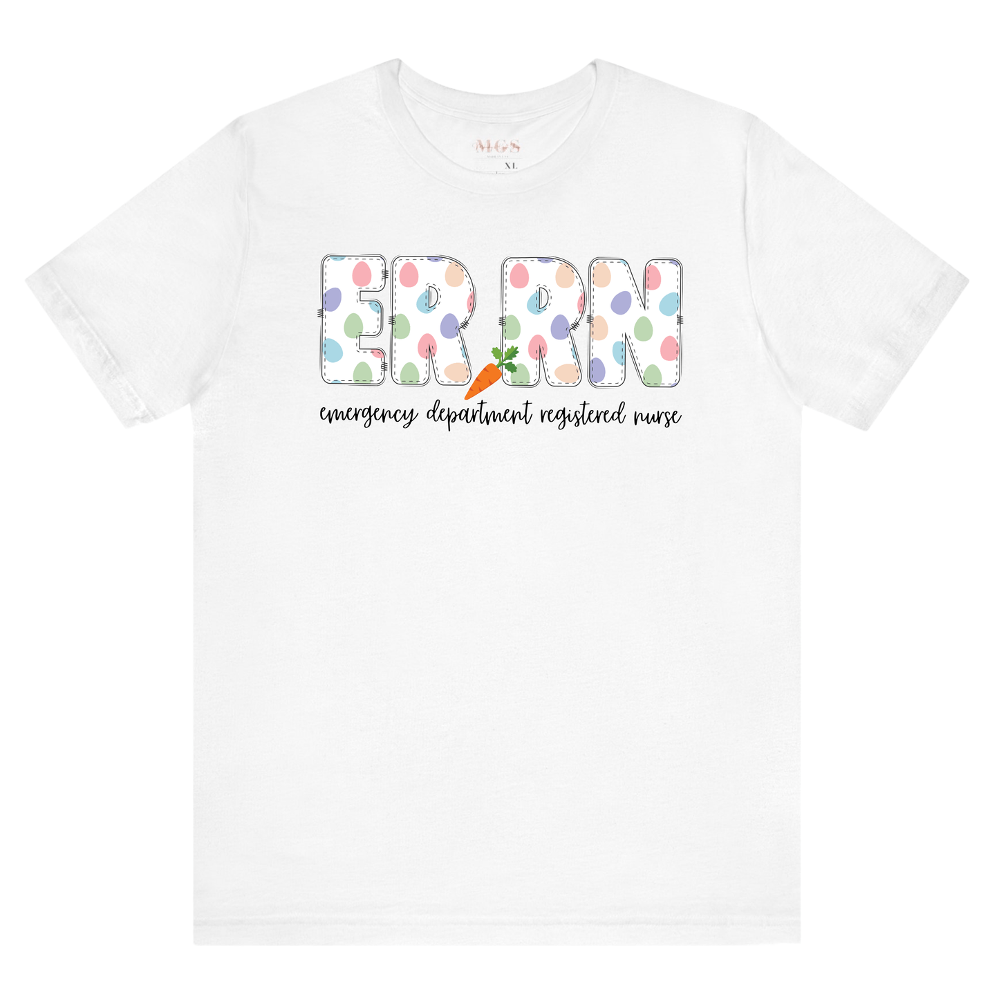 Emergency Department RN Easter Tee – Festive Healthcare Shirt for ER Registered Nurses White