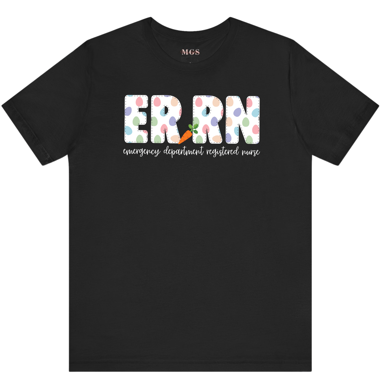 Emergency Department RN Easter Tee – Festive Healthcare Shirt for ER Registered Nurses Black