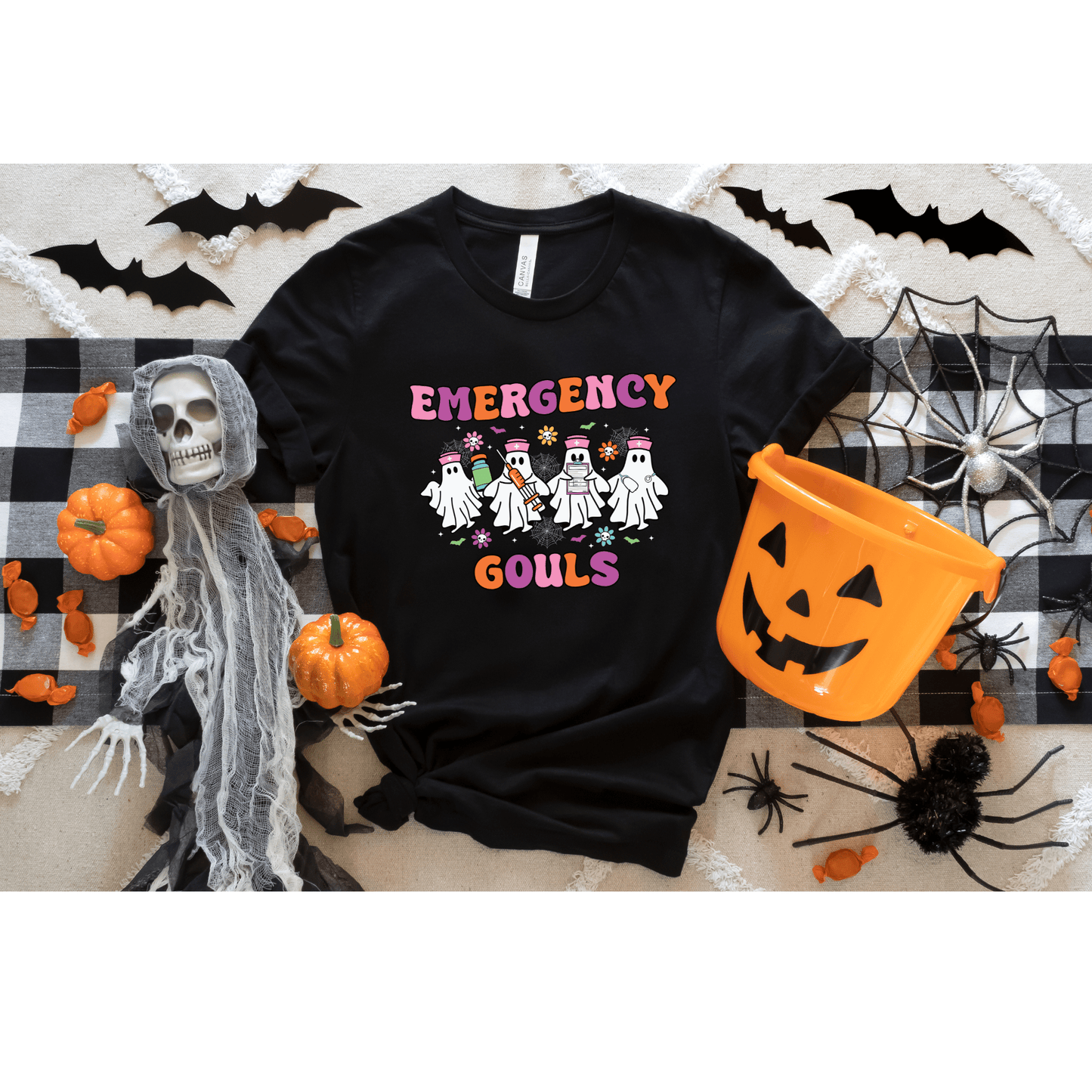 Emergency Ghouls Halloween Nurse Ghost Shirt – Funny Medical Themed Spooky Tee for Women & Healthcare Workers