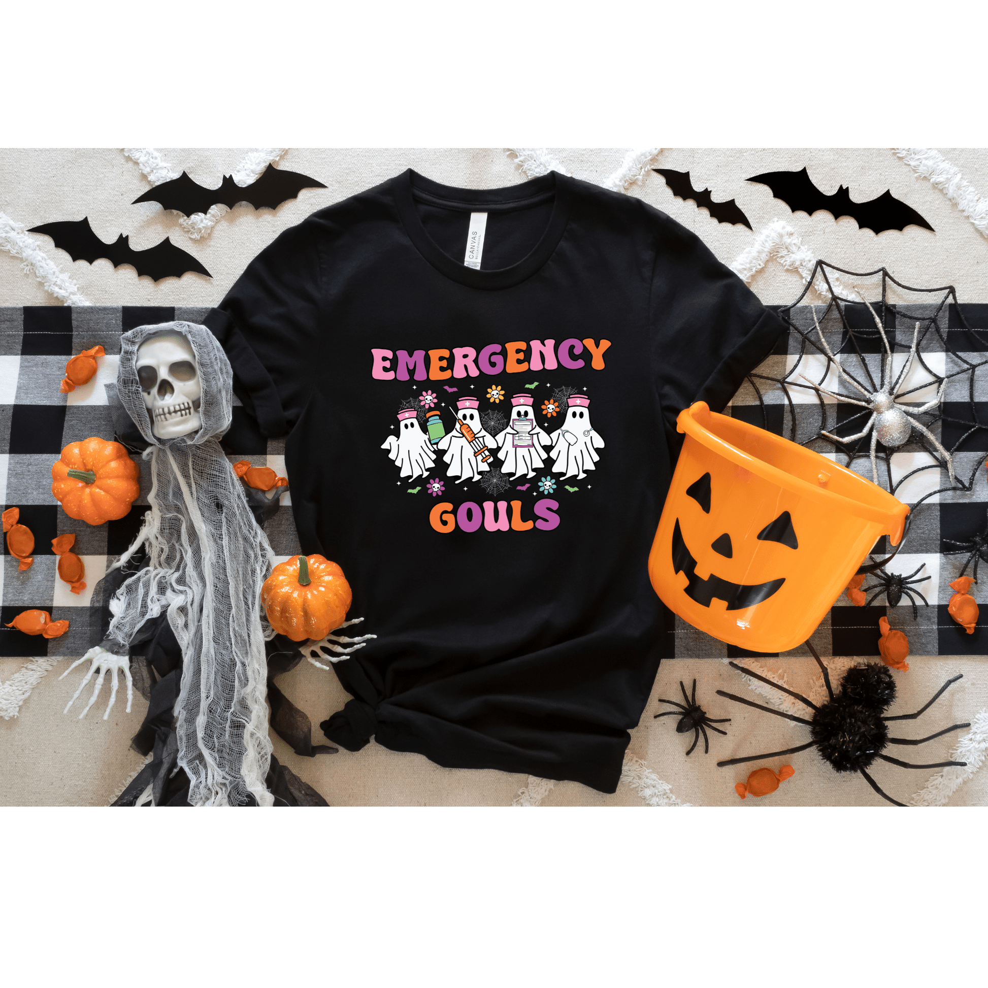 Emergency Ghouls Halloween Nurse Ghost Shirt – Funny Medical Themed Spooky Tee for Women & Healthcare Workers