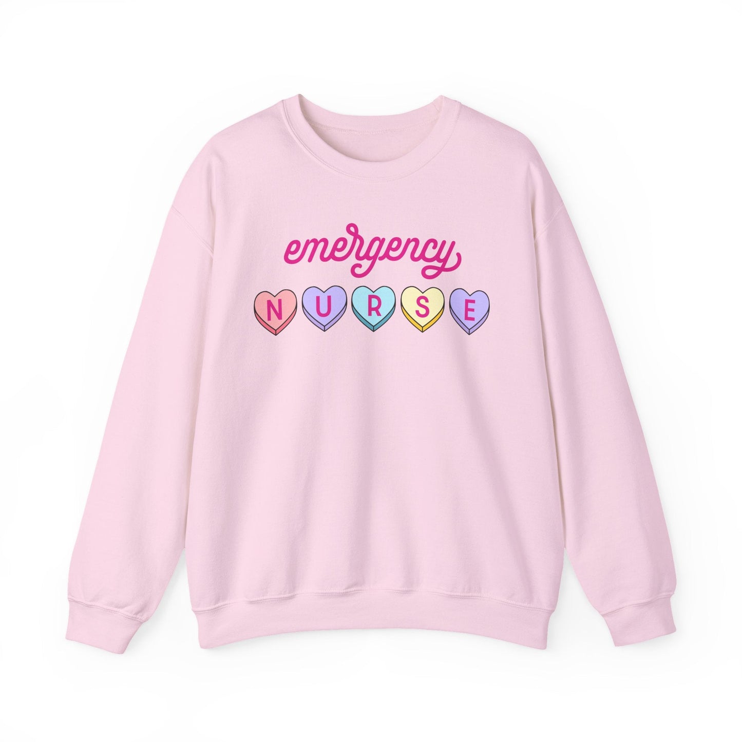 Emergency Nurse Hearts Crewneck Sweatshirt
