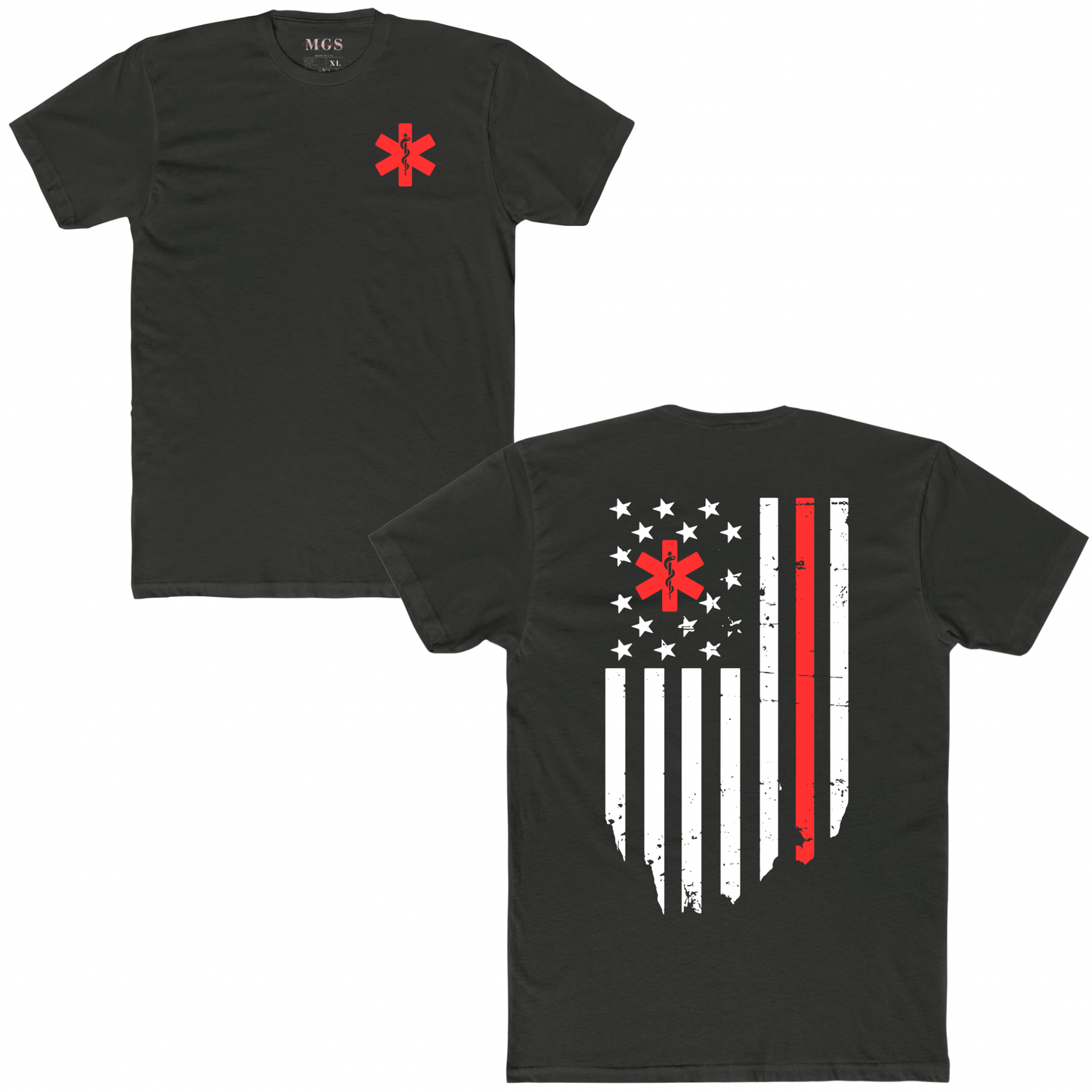 First Responders American Flag EMS Unisex T-Shirt – Patriotic EMS Apparel for Paramedics & EMTs Dark Heather Gray
