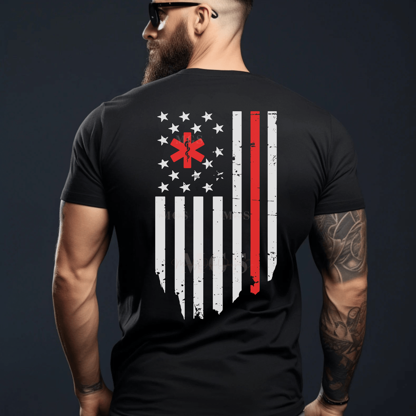 First Responders American Flag EMS Unisex T-Shirt – Patriotic EMS Apparel for Paramedics & EMTs