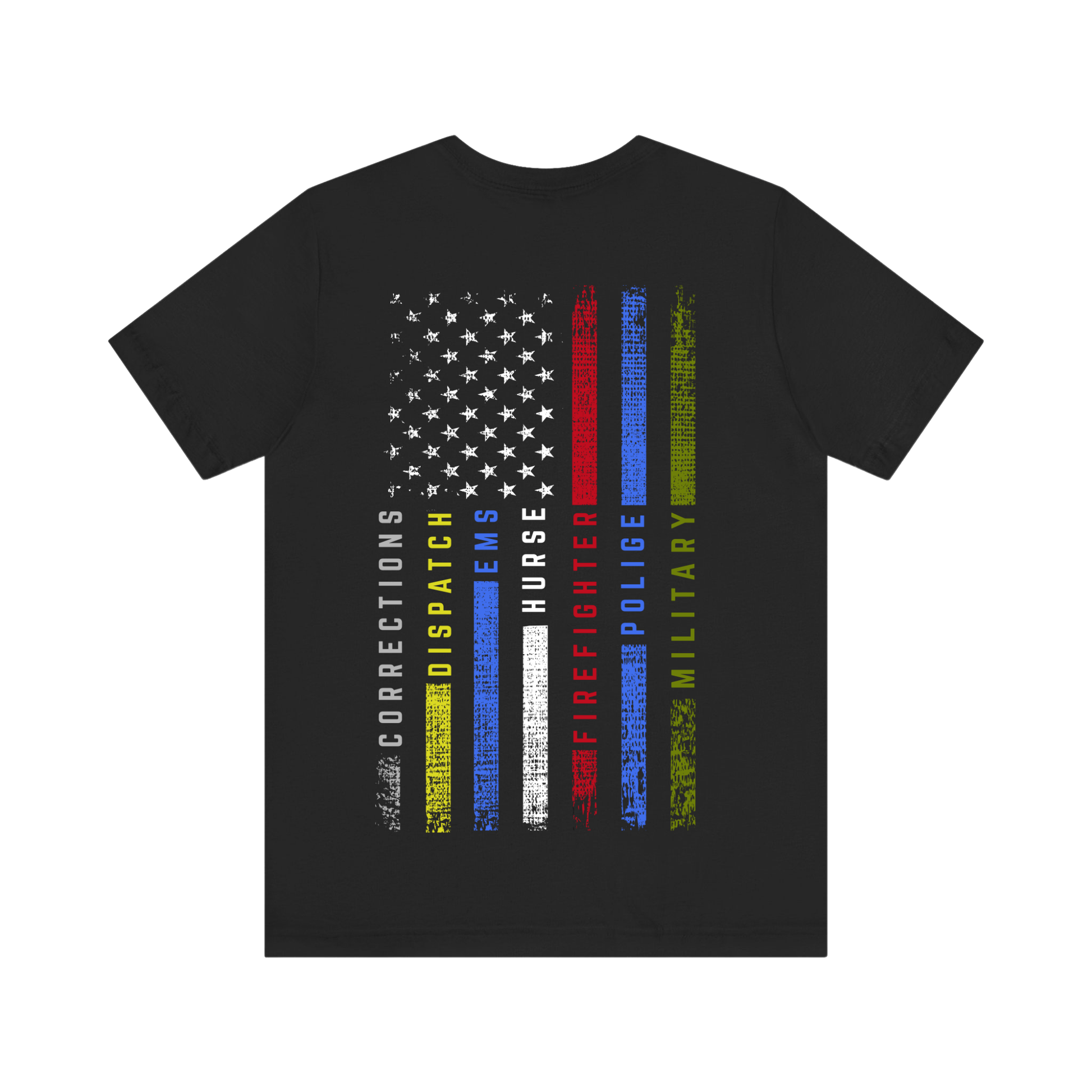 First Responders Flag T-Shirt – Firefighters, Paramedics, Nurses & Cops Support Tee