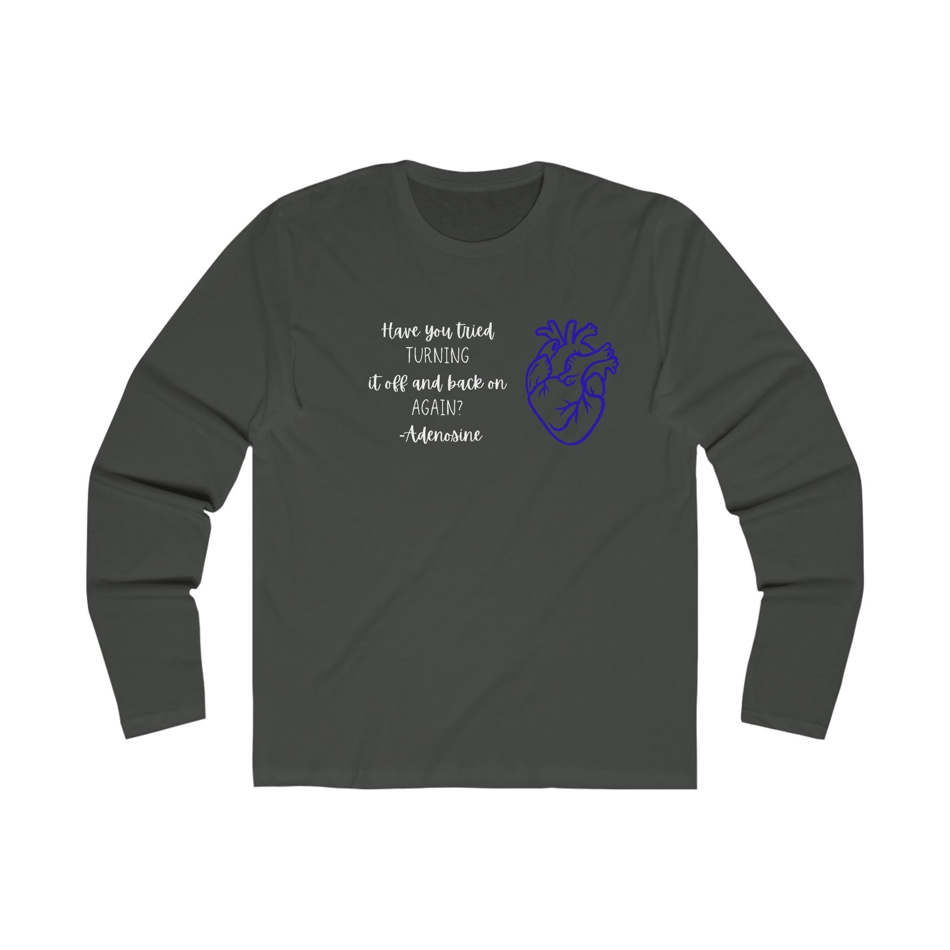 Have You Tried Turning It Off and On Again? Adenosine Anatomical Heart Line Art T-Shirt