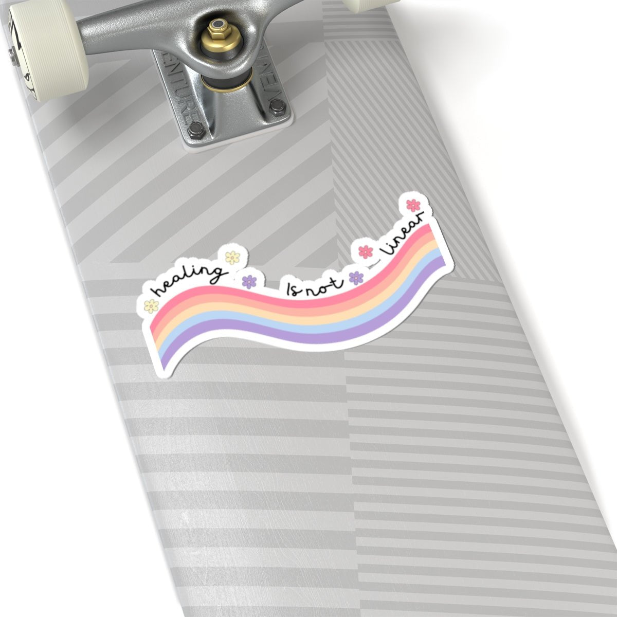 Healing Is Not Linear Mental Health Die-Cut Stickers – Encouraging Healthcare Decals for Mental Wellness 6" × 6"